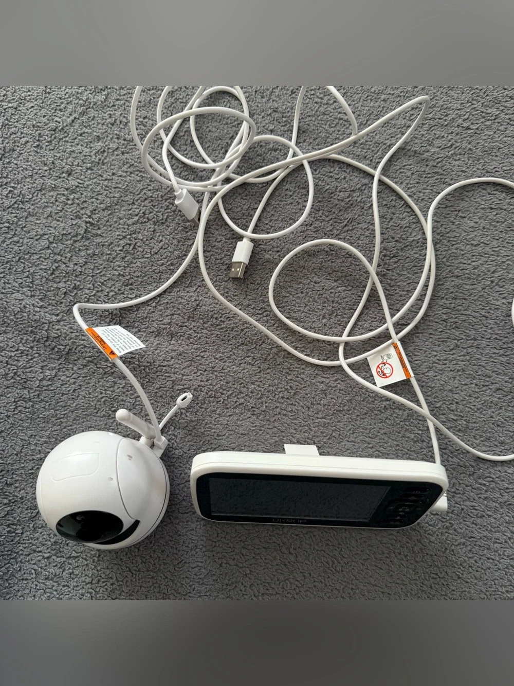 UKSUP White Baby Video Monitor with Pan/Tilt Camera and  4.3